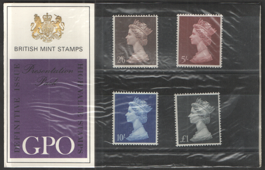 1969 "Type B: Two Tufts" Pre-Decimal High Value Machin Definitives Presentation Pack